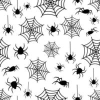 Black line Spider Web seamless pattern. Design for paper, covers, cards, fabrics, background and any. Vector illustration.