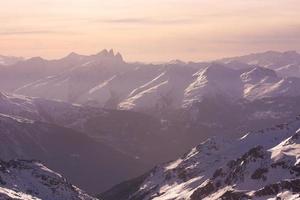 sunset on mountain photo