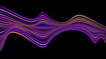 elementos de diseño de patrón de arte de líneas de onda óptica de color neón abstracto sobre fondo negro vector