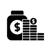 Black money jar icon that is suitable for your financial business vector