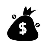 Black money bag icon that is suitable for your financial business vector