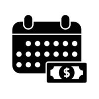 icono de fecha de pago negro que es adecuado para su negocio financiero vector