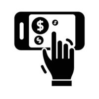 Black mobile payment icon that is suitable for your financial business vector