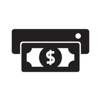 Black ATM icon that is suitable for your financial business vector