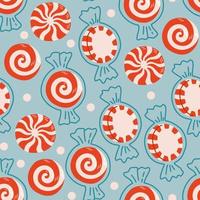 Christmas candy seamless pattern simple flat design vector illustration