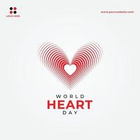 concepto del día mundial del corazón con huella dactilar en forma de corazón vector