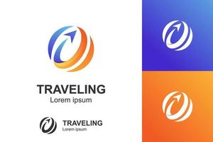 modern color agency travel check business logo. transport, logistics delivery logo design vector