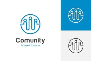 people community logo, teamwork, human group or family unity icon symbol vector elements