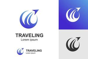 modern color agency travel check business logo. transport, logistics delivery logo design vector