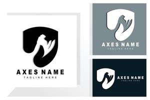 Ax Logo Design, War Tool Illustration and Woodcutter Vector