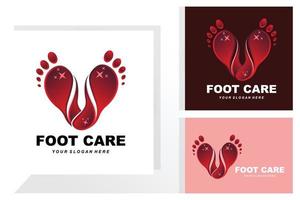 Foot Care Logo Design Health Illustration Woman Pedicure Salon Vector