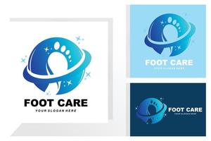 Foot Care Logo Design Health Illustration Woman Pedicure Salon Vector