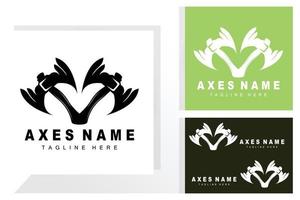 Ax Logo Design, War Tool Illustration and Woodcutter Vector