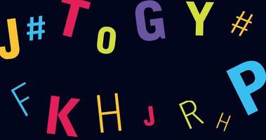 regenbogenfarbene typografiebuchstaben übergangshintergrundanimation video