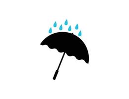 Umbrella with raindrop illustration vector