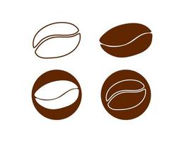 Set of coffee beans icon illustration vector