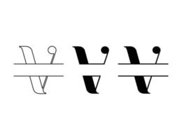 diseño de logotipo dividido letra v para plantilla de nombre vector