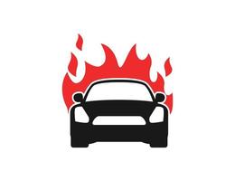 ilustración de símbolo de coche de fuego vector