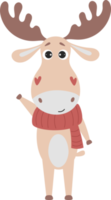 winter elk. Cute animal in a knitted scarf png
