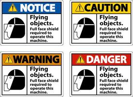 Flying Object Face Shield Required Sign On White Background vector