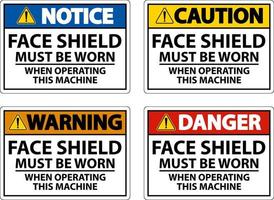 Face Shield Must Be Worn Sign On White Background vector