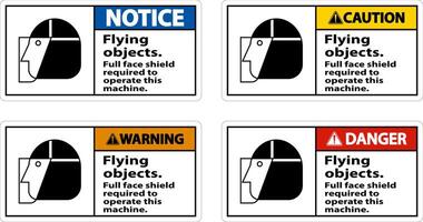 Flying Object Face Shield Required Sign On White Background vector