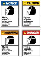 Flying Object Face Shield Required Sign On White Background vector