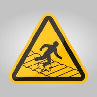 Warning Fragile Roof Sign On White Background vector