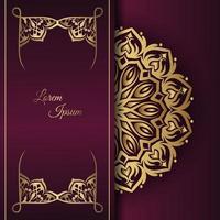 luxury mandala background, purple and gold vector