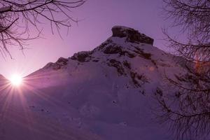 vista del amanecer de invierno foto