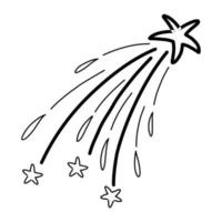 Hand-drawn fireworks. Doodle illustration of fireworks. Salute. Vector illustration.