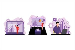 Online E learning Flat Bundle Design vector