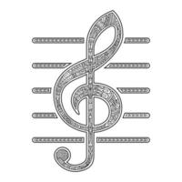 Musical Notes line art vector