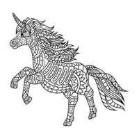 Unicorn line art vector