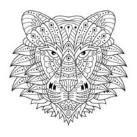 Tiger head line art vector