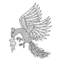 Phoenix line art vector