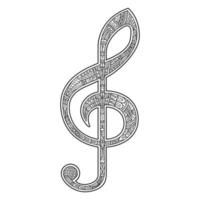 Musical Notes line art vector