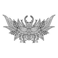 Beetle line art vector