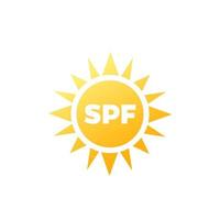 SPF icon, UV, sun protection vector