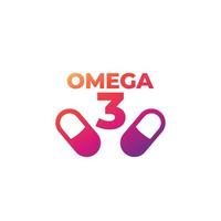 omega 3 capsules icon on white vector