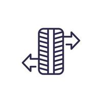 wheel alignment line icon on white vector