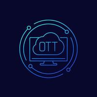 OTT media platform line vector icon