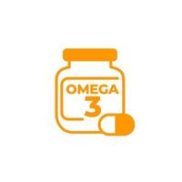 icono de vector omega 3 en blanco