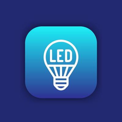 led light bulb line icon
