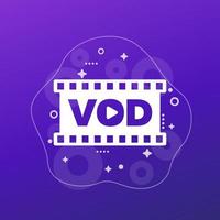 vod, video bajo demanda ilustración vectorial vector