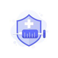vaccine icon with shield and syringe vector