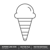 icono de estilo de línea de helado vector