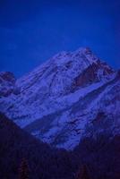 mountain village in alps  at night photo