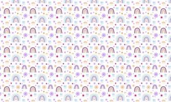 RAINBOW PATTERN WITH FLOWER vector