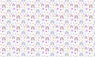 RAINBOW PATTERN WITH FLOWER vector